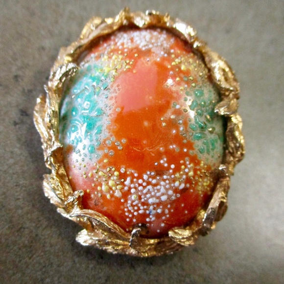 Vintage HTF Elizabeth Morrey Oval Pedant OR Brooch - Picture 1 of 3